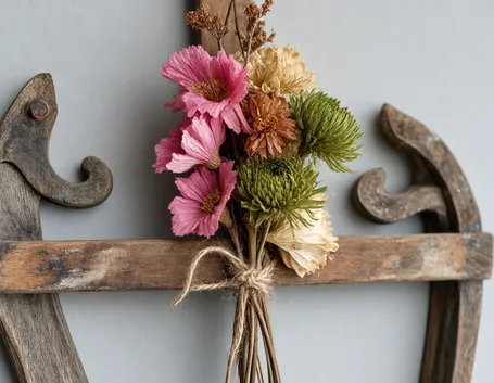 Composizione floreali di fiori secchi