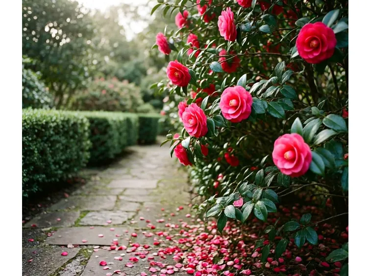 Alberelli in fiore di Camelia